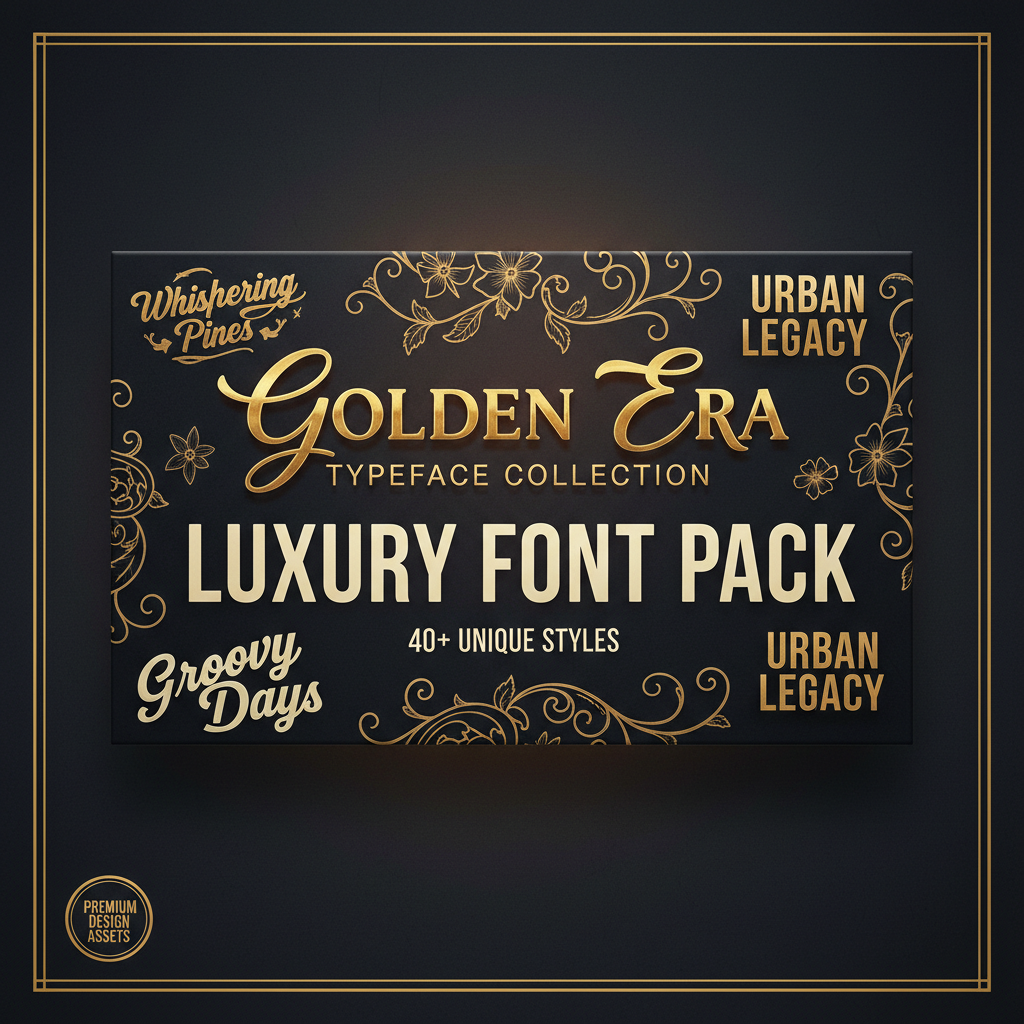 Vintage and trendy font pack product cover